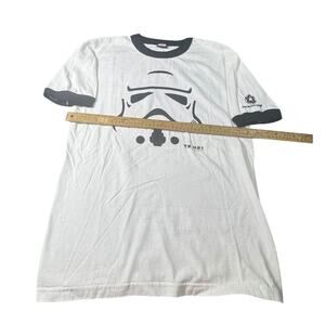 Star Wars White Black TK421 Graphic Galactic Empire Black Trim Crop Tee Medium